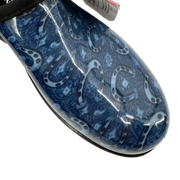 Sloggers Womens Waterproof Blue Horseshoe Print Garden Clogs 10 Made In USA - Picture 9 of 10